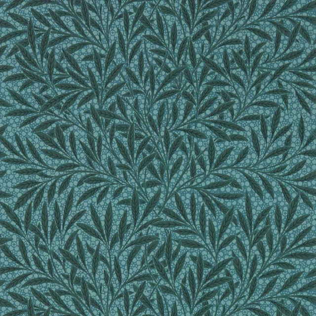 Morris & Co Emerys Willow Wallpaper in Emery Blue - a Sample For Sale