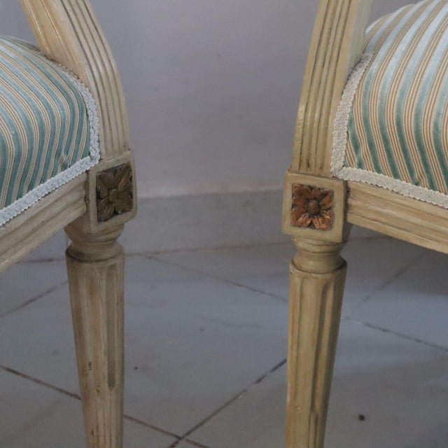 Textile Set of Early 19th Century Louis XVI Armchairs For Sale - Image 7 of 8