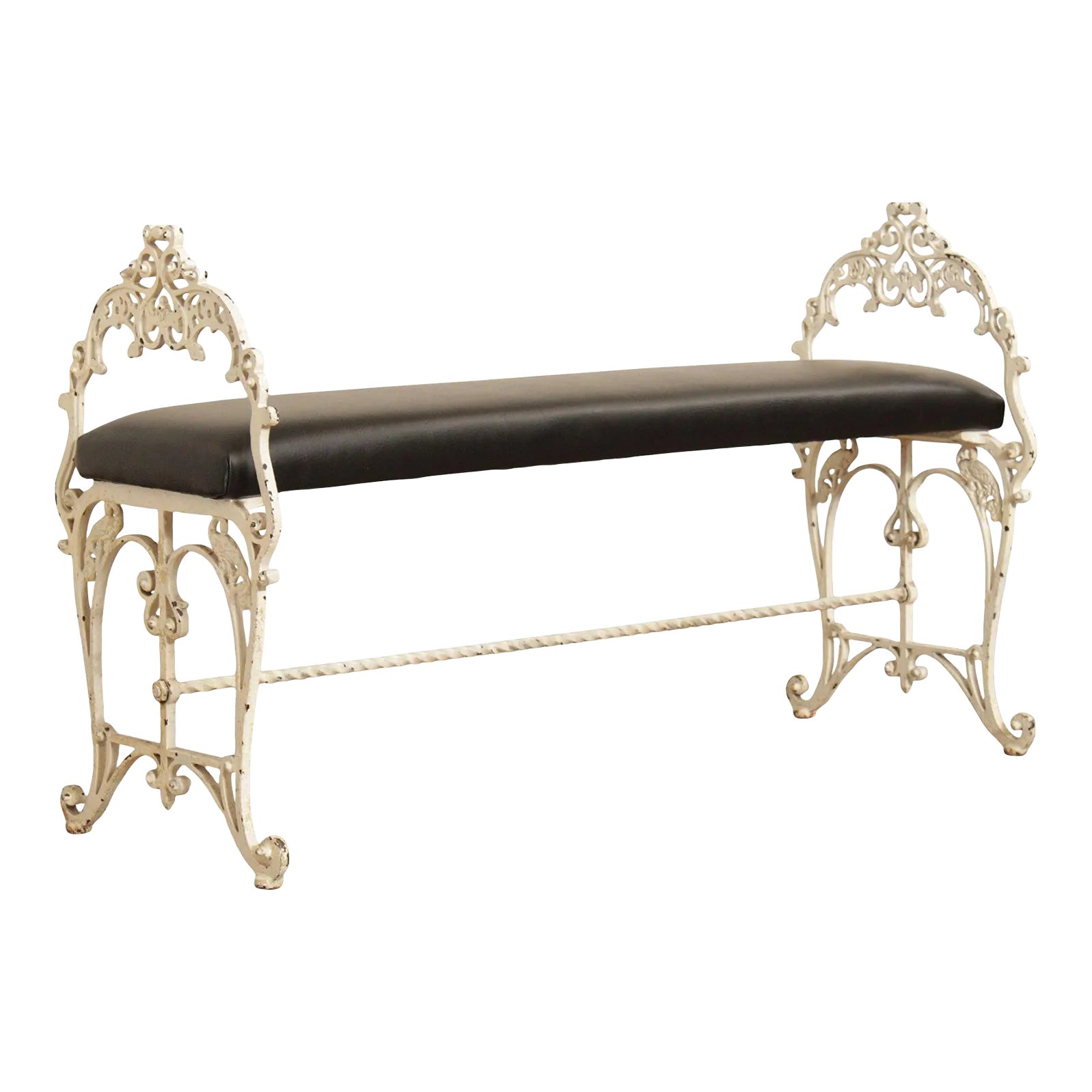 Antique Victorian Cast Iron Bench | Chairish