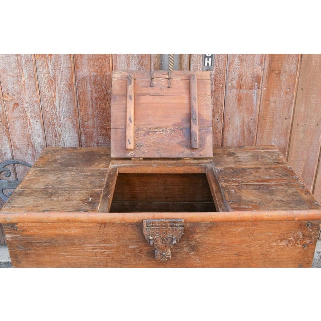 Antique Indian Teak Wedding Trunk For Sale - Image 4 of 11