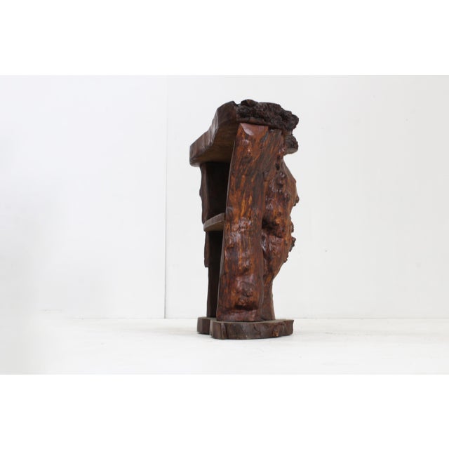 Brown Vintage Brutalist Tree Trunk Console Bar, 1970s For Sale - Image 8 of 8