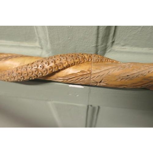 Hand Carved Wooden Cobra Walking Stick, 1920 For Sale - Image 4 of 8