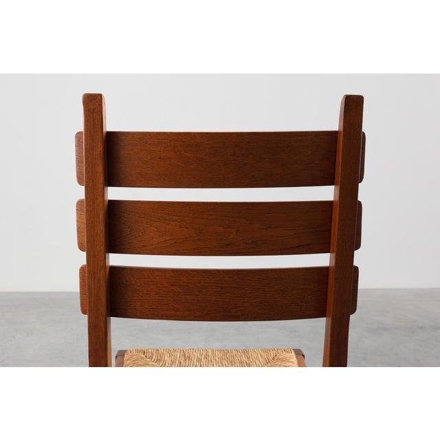 Mid-Century Modern Belgian Chair in Oak and Wicker, 1960s For Sale - Image 13 of 18