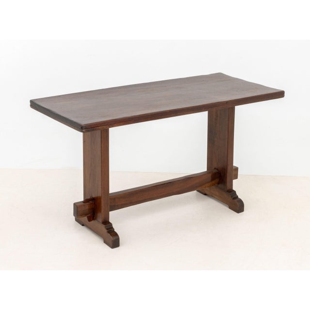 Brown Baroque Style Walnut Trestle Table, 19th Century For Sale - Image 8 of 8