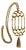 Vintage 1970s Brutalist Articulated Birdcage Tassel Pendant Necklace, Gold-Tone For Sale