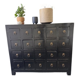 Vintage Chinese Lacquered Apothecary Chest For Sale