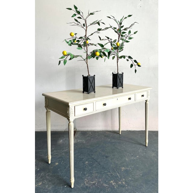 Metal Vintage Regency Tole Lemon Trees - A Pair For Sale - Image 7 of 7