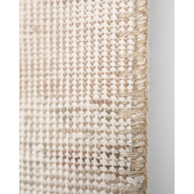 Textile Vintage Beige Patchwork Turkish Rug - Handwoven Boho Carpet For Sale - Image 7 of 11