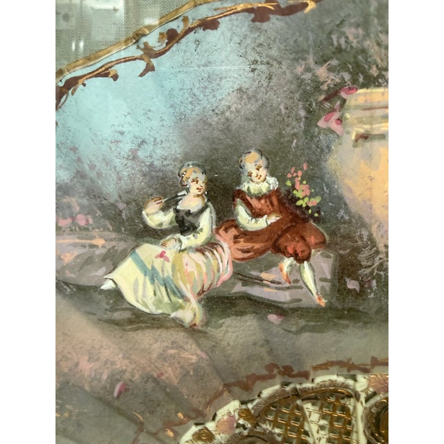 Mid 19th Century Antique Hand-Painted Ladies Hand Fan, Framed For Sale - Image 5 of 12