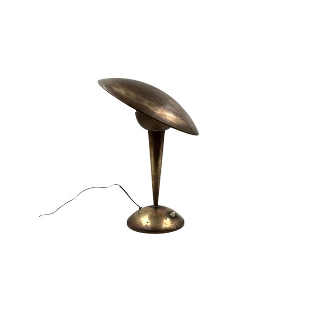 Mid-Century Modern Brass Adjustable Table Lamp, Italy Circa 1950 For Sale - Image 13 of 17
