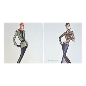 1993 Set of 2- Valentino Italian Fashion Prints, Matted