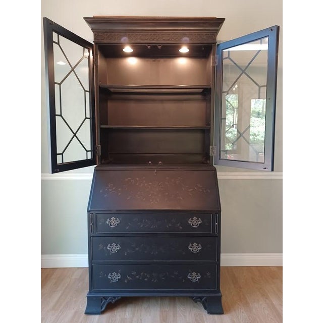 Newport Liliana Chinoiserie Secretary Desk by Ethan Allen Chairish