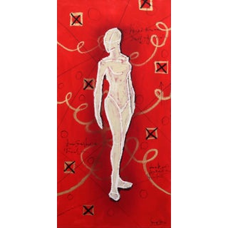 "Mannequin" Contemporary Abstract Figurative Mixed-Media Painting by Soren Grau For Sale