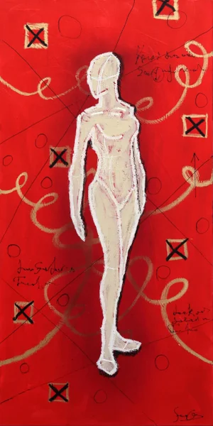 "Mannequin" Contemporary Abstract Figurative Mixed-Media Painting by Soren Grau