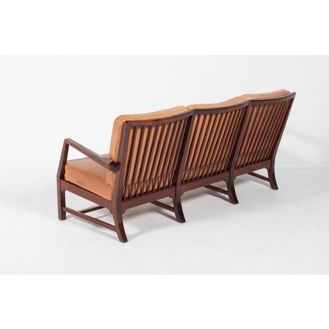 Danish 3-Seat Sofa with Cognac Leather Cushions For Sale - Image 9 of 18