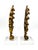 Hollywood Regency Vintage Shell Motif Brass Finials Mounted on Lucite For Sale - Image 3 of 9