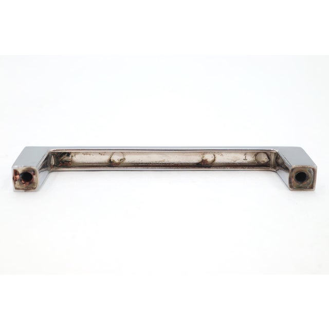 Late 20th Century Modern 4.375 In. Chrome Brass Drawer Cabinet Pull For Sale - Image 5 of 5
