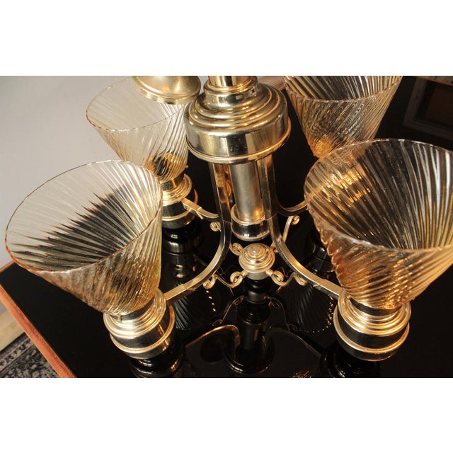 Art Deco Italian Murano Glass Chandelier, 1940s For Sale - Image 6 of 13