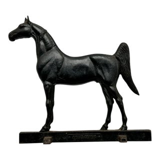 Vintage Dated 1938 "King's Genious" Famous Champion Show Horse Cast Iron Wedge Style Doorstop For Sale