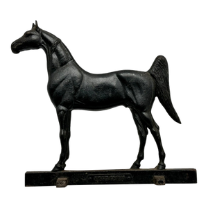 Vintage Dated 1938 "King's Genious" Famous Champion Show Horse Cast Iron Wedge Style Doorstop