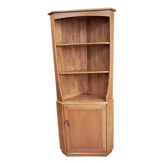Mid-Century Modern Windsor Corner Cupboard in Elm by Lucian Ercolani for Ercol, 1980s For Sale