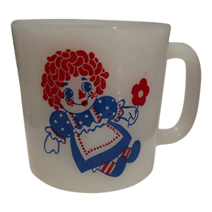 1970s Raggedy Ann and Andy Glass Coffee Mug