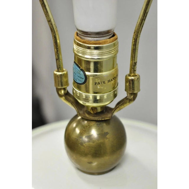 White Late 20th Century Paul Hanson French Country Porcelain Jardiniere Butterfly & Flower Table Lamp For Sale - Image 8 of 12