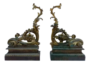 19th Century French Bronze Chenets - A Pair