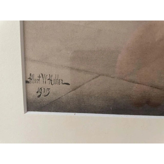 Wood Albert W Holden "One Hundred Years Ago 1805-1905" Original Print Signed & Framed For Sale - Image 7 of 13