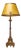 19th C. Giltwood and Painted Candle Lamp with Custom Shade For Sale