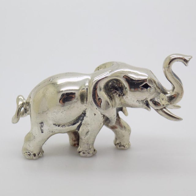 Vintage Italian Handmade Silver Elephant Figurine, 1980s For Sale - Image 12 of 12