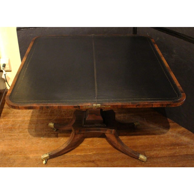 Circa 1815 Regency Period Swivel Top Games Table For Sale - Image 4 of 8