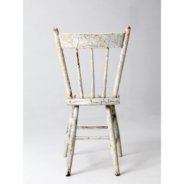 Antique Primitive Plank Seat Chair For Sale - Image 11 of 15