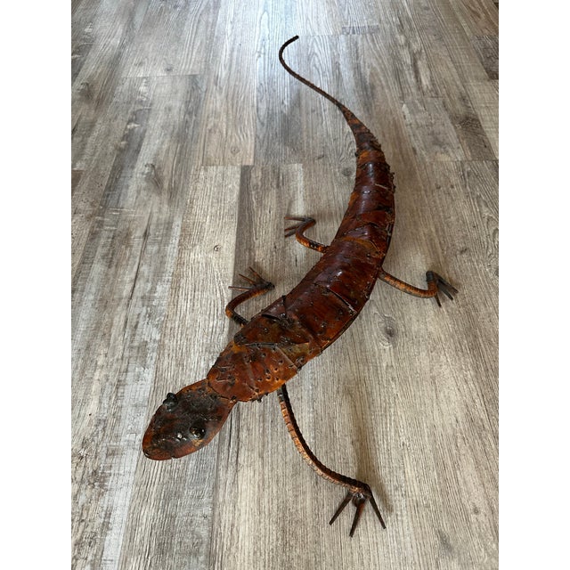 1980s Large EisenArt Handmade Steel Lizard Sculpture by Isa Cooley & Axel Soldwedel, Sedona For Sale - Image 4 of 12