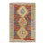 Shabby Chic Turkish Kilim Rust Blue Hand-Woven Wool Rug For Sale