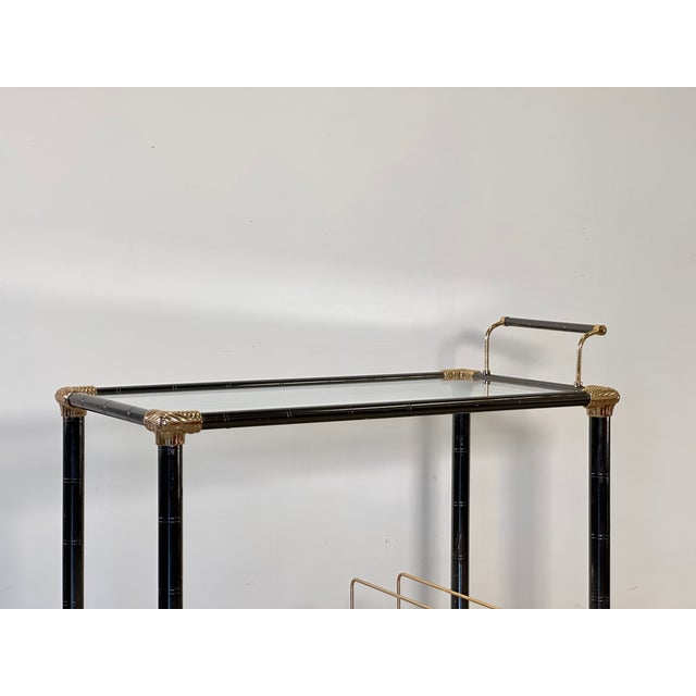 Brass and Glass Bar Trolley, 1970s For Sale - Image 4 of 12