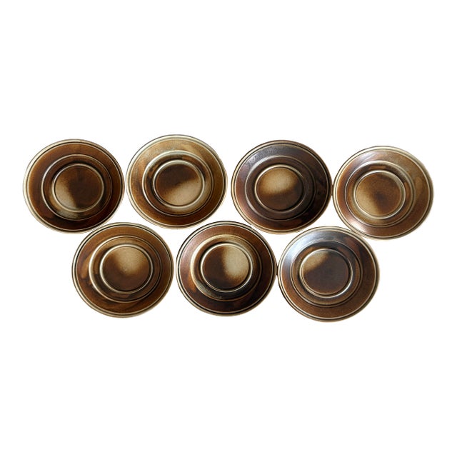 Set of 7 Vintage Porsgrund Small Plates For Sale