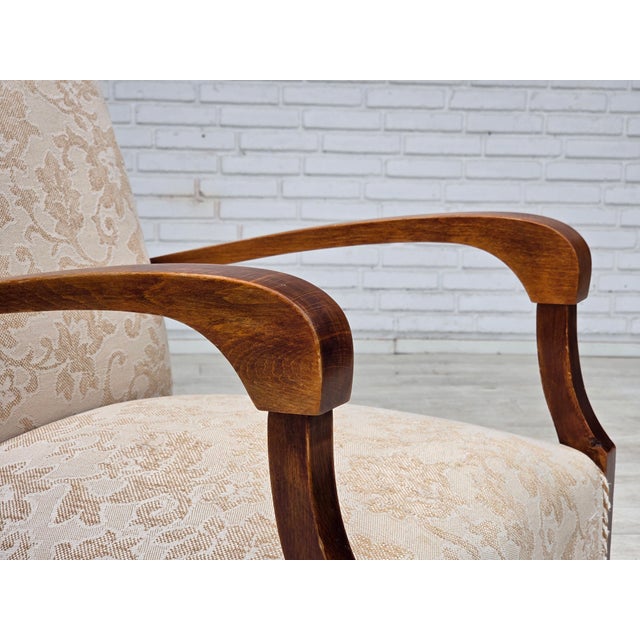 Danish Beech Armchair with Wool Upholstery, 1960s For Sale - Image 11 of 18