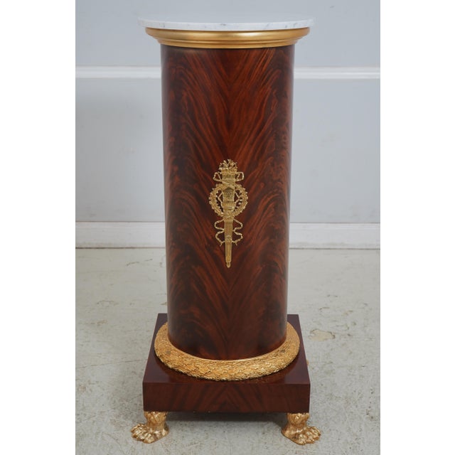 Age: Approx: 30 Years Old Details: White Marble Top Gorgeous Figural Mahogany Columns Stunning Gold Gilt Trimwork Gilt...