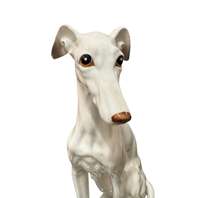 Ceramic 1960s Italian Ceramic Whippets, a Pair For Sale - Image 7 of 9