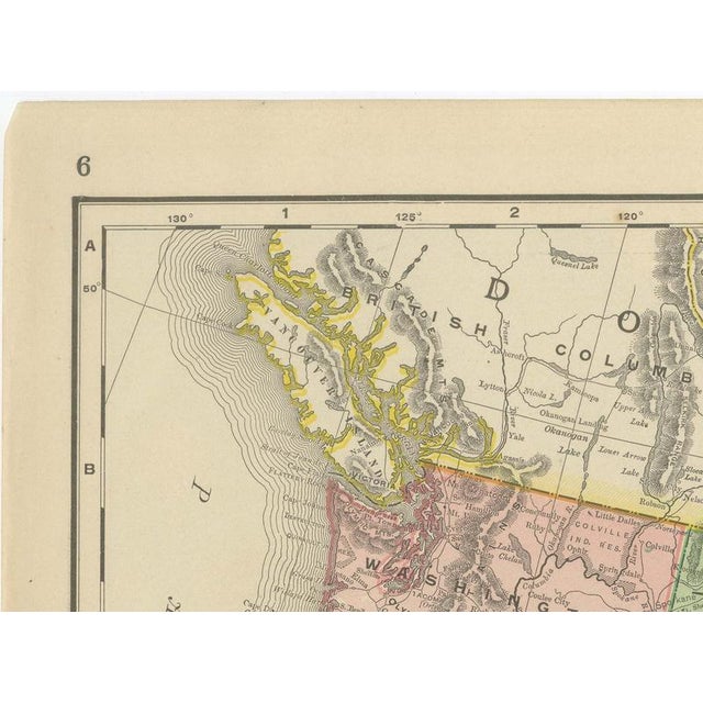 Antique Map of the United States with Alaska Inset by Ran McNally, 1899 For Sale - Image 6 of 12