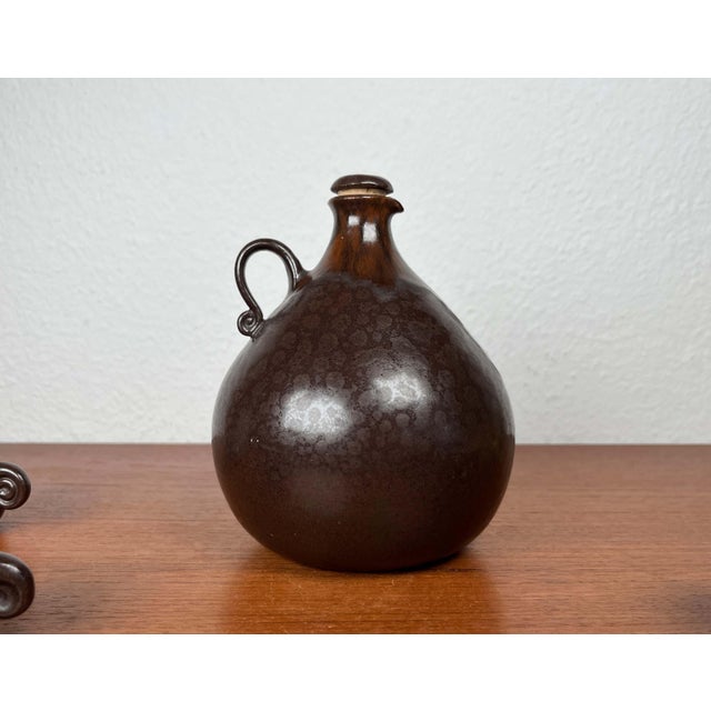 Mid-Century Modern German Studio Pottery Jug with Mugs by Melitta Teubner, 1960s, Set of 4 For Sale - Image 11 of 18