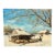 1960s Painting: Winter Countryside Scene With Livestock Barn For Sale