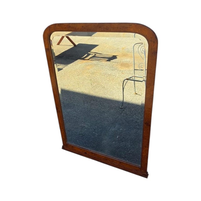Wood 19th Century French Art Deco Fruitwood Stencil Inly Heavy Mirror. For Sale - Image 7 of 18