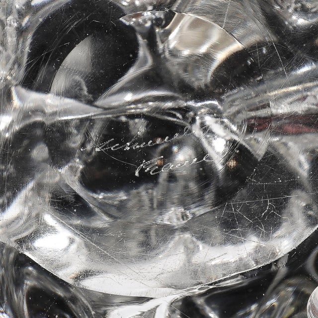 Pair of Mid-Century Crystal & Brass Tree Form Candelabras Signed Schneider For Sale - Image 14 of 15