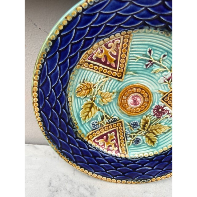 French Country French Majolica Plate Onnaing, Circa 1890 For Sale - Image 3 of 4