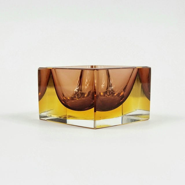 Mid-Century Modern Mid-Century Modern Sommerso Murano Glass Ashtray by Flavio Poli for Seguso Vetri D'Arte, Italy, 1970s For Sale - Image 3 of 8