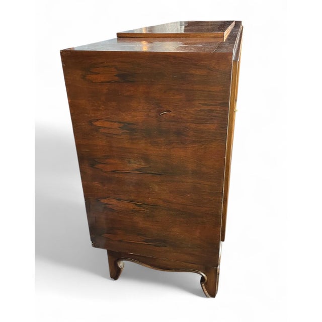 Wood Early 20th Century French Art Deco Brazilian Rosewood Credenza, in the Manner of Jules Leleu For Sale - Image 7 of 9
