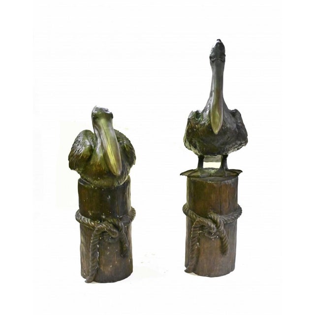 Large Bronze Pelicans Statues, Set of 2 For Sale - Image 12 of 14
