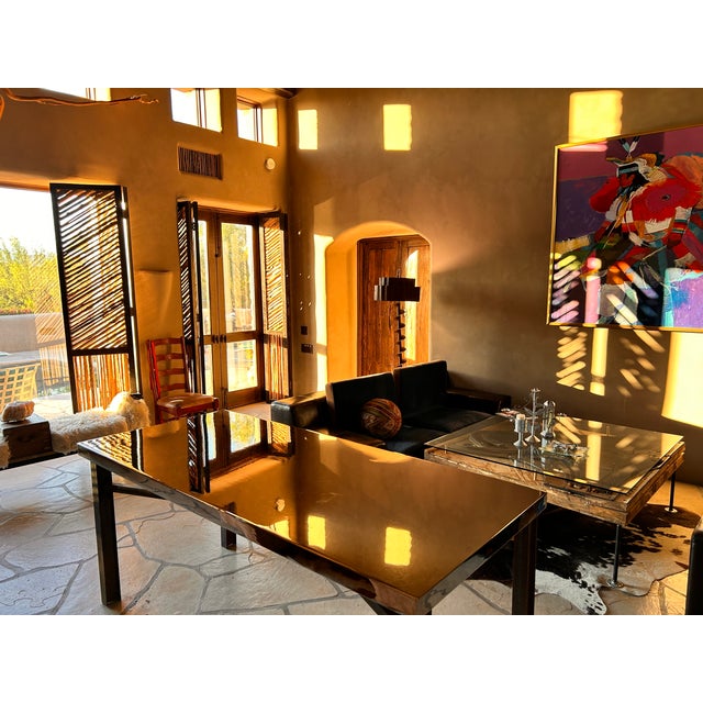 Metal Brutalist Industrial Modern Dining Table, Solid Steel, Chrome Plated. For Sale - Image 7 of 18